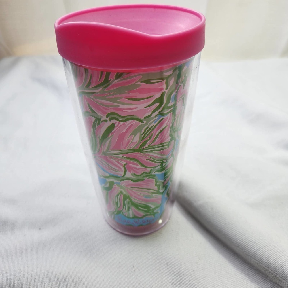Lilly Pulitzer Travel Coffee Mug Pink & Green